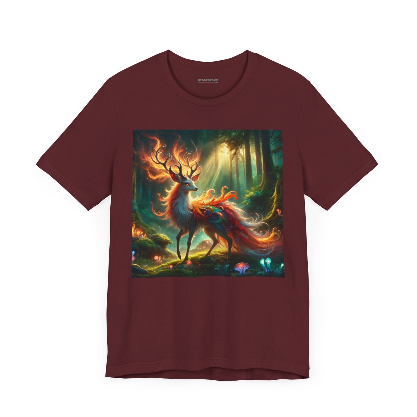 T-shirt | Unisex | Maglietta in jersey | Manica corta | Mitologia Fantastica | Cervo di Fuoco