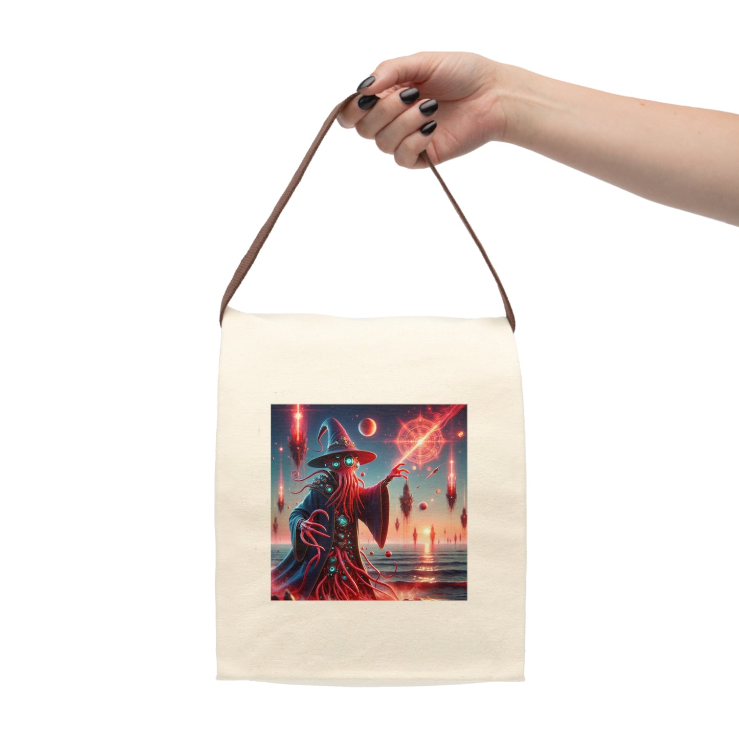 Bolsa de almuerzo | Lona | Con correa | Horror Cósmico | Mago Lovecraftiano