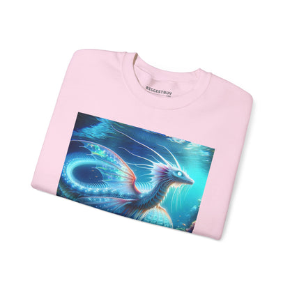 Bluza dresowa | Unisex | Okrągły dekolt | Gruba mieszanka | Mitologia morska | Ryujin | Smok wodny