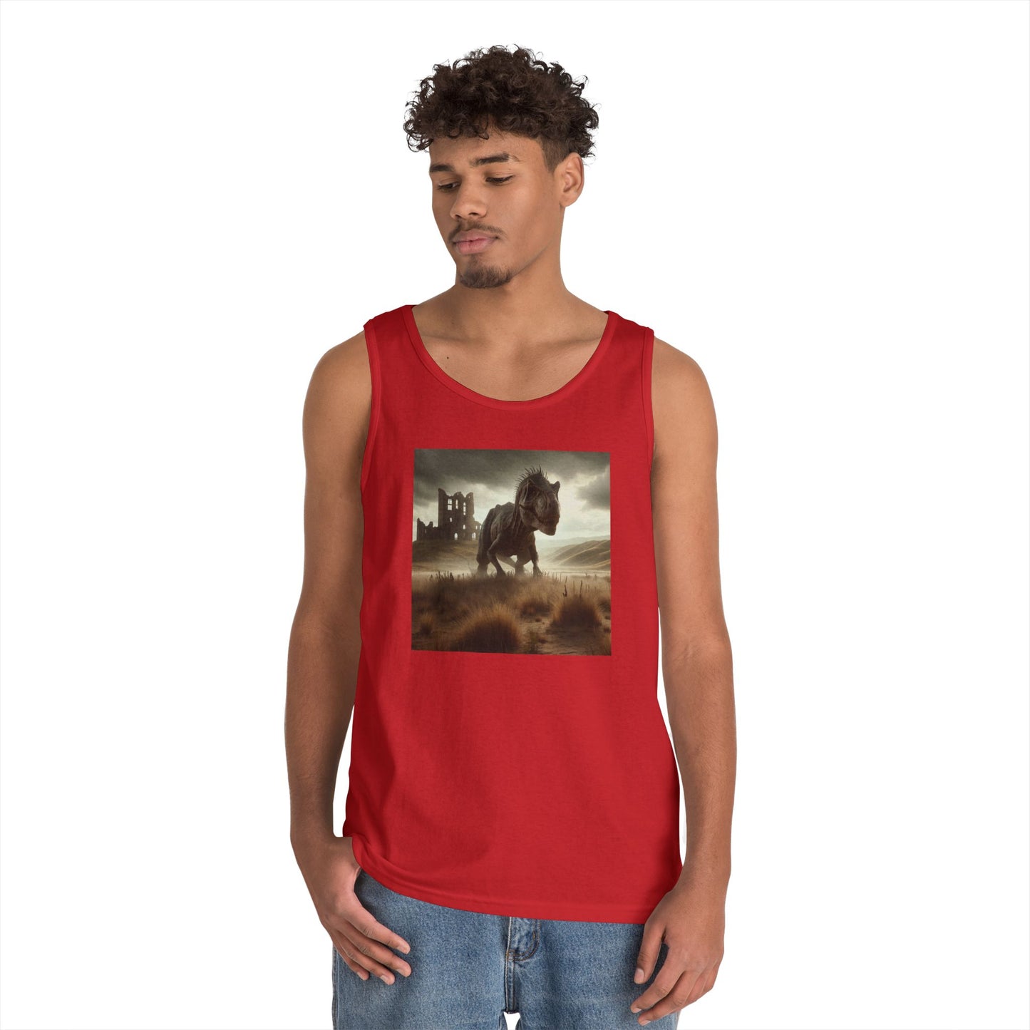 Tank Top | Unisex | Heavy Cotton | Prehistoric Fantasy | T-Rex Hunt
