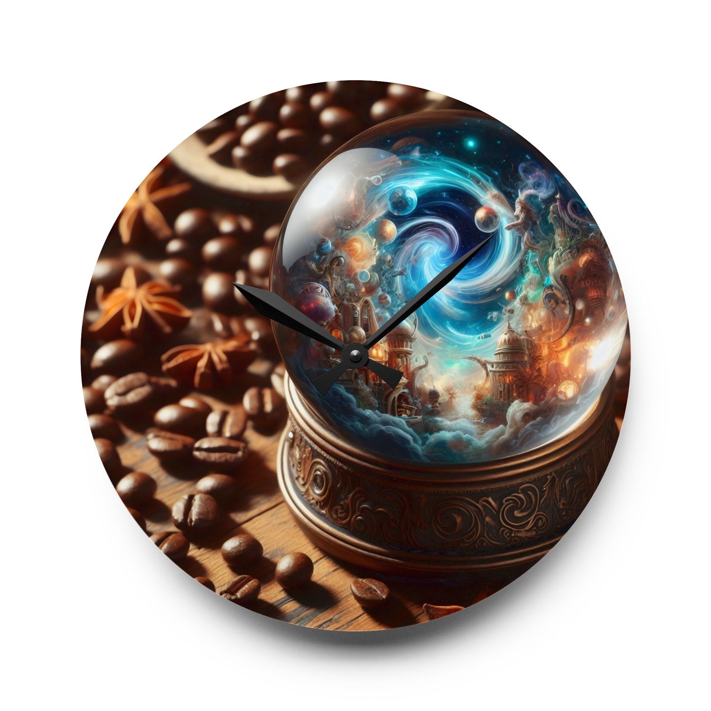 Horloge murale | Acrylique | Ronde ou carrée | Cosmologie Nordique | Cosmarium | Globe