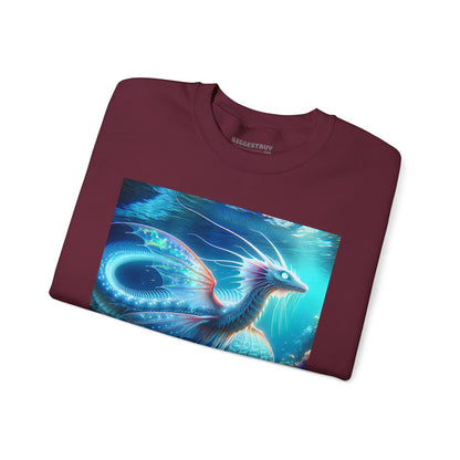 Bluza dresowa | Unisex | Okrągły dekolt | Gruba mieszanka | Mitologia morska | Ryujin | Smok wodny