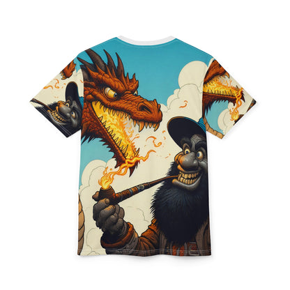 T-Shirt | Nadruk na całej powierzchni | T-shirt unisex | Heroiczne fantasy | Smok i czarodziej