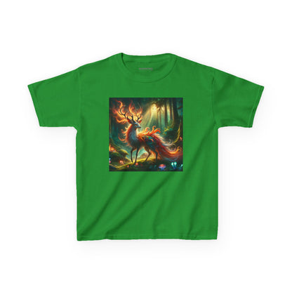 T-Shirt | Koszulka dziecięca | Ciężka bawełna | Mistyczna fantazja | Ognisty jeleń