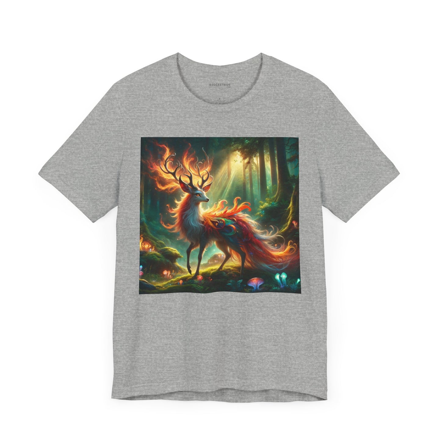 T-shirt | Unisex | Maglietta in jersey | Manica corta | Mitologia Fantastica | Cervo di Fuoco