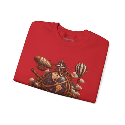 Steampunk Globe - Crewneck Sweatshirt