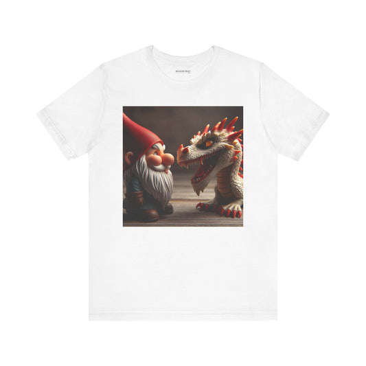 Camiseta | Unisex | Camiseta de punto | Manga corta | Fantasía Mitológica | Gnomo y Dragón