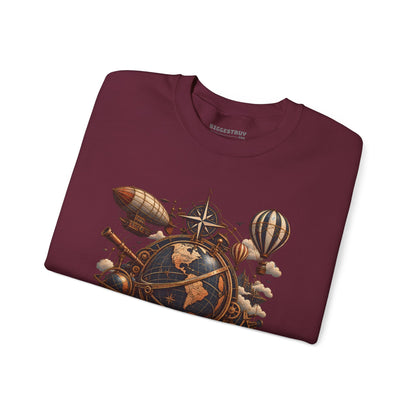 Steampunk Globe - Crewneck Sweatshirt