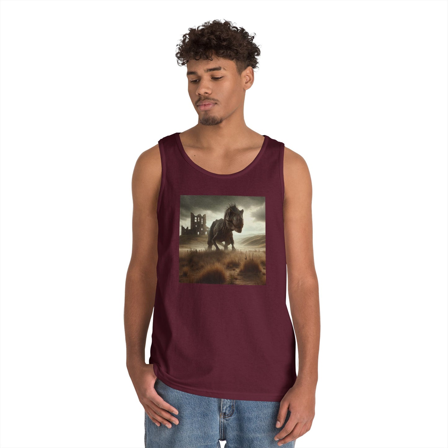 Tank Top | Unisex | Heavy Cotton | Prehistoric Fantasy | T-Rex Hunt