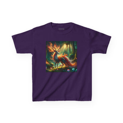 T-Shirt | Koszulka dziecięca | Ciężka bawełna | Mistyczna fantazja | Ognisty jeleń