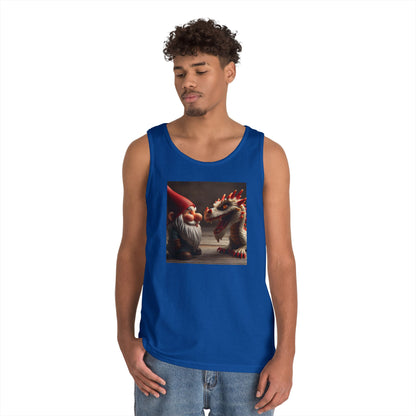 Camiseta de tirantes | Unisex | Algodón grueso | Fantasía Mitológica | Gnomo y Dragón