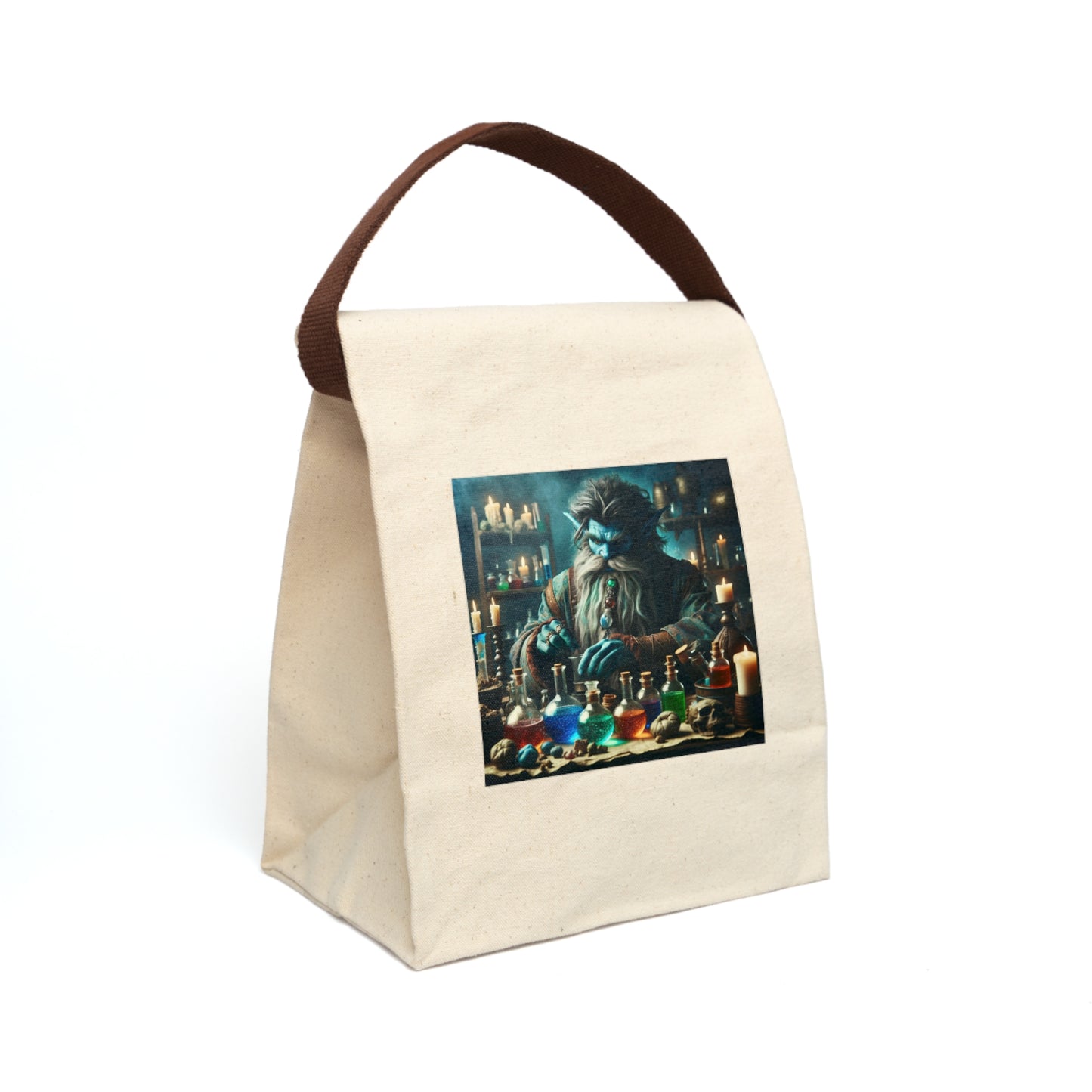 Bolsa de almuerzo | Lona | Con correa | Fantasía Alquímica | Djinn Azul