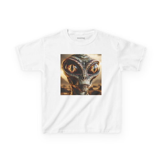 Reptilian Sci-Fi Alien Portrait on a T-Shirt