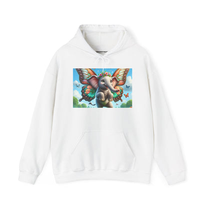 Bluza z kapturem | Unisex | Bluza dresowa z kapturem | Gruba mieszanka | Baśniowa fauna | Airavata | Słonik