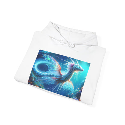 Bluza z kapturem | Unisex | Bluza dresowa z kapturem | Gruba mieszanka | Mitologia morska | Ryujin | Smok wodny