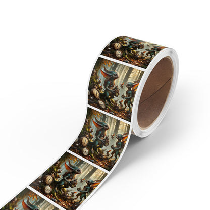 Stickerlabelrol | Vierkant | Steampunk Feeën | Boswachters