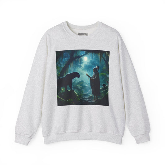 Bluza dresowa | Unisex | Okrągły dekolt | Gruba mieszanka | Mistyczny szamanizm | Spotkanie dzikości