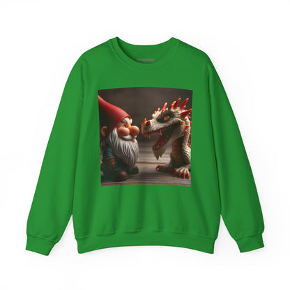 Bluza dresowa | Unisex | Okrągły dekolt | Gruba mieszanka | Fantasy folklorystyczne | Gnom i Smok