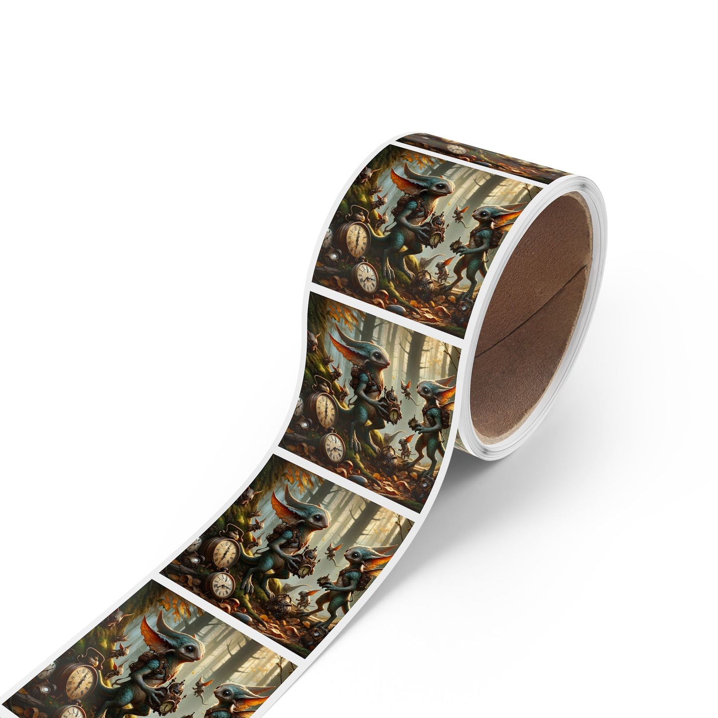 Stickerlabelrol | Vierkant | Steampunk Feeën | Boswachters