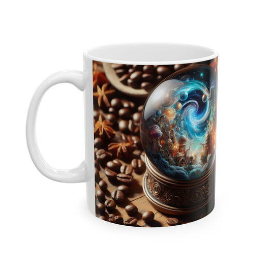 Caneca | Cerâmica | Branca | Cosmologia Nórdica | Cosmarium