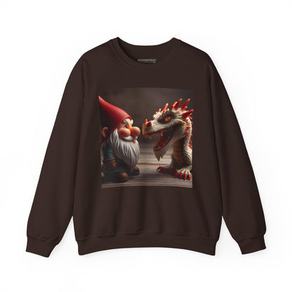 Bluza dresowa | Unisex | Okrągły dekolt | Gruba mieszanka | Fantasy folklorystyczne | Gnom i Smok