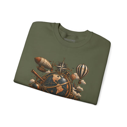 Steampunk Globe - Crewneck Sweatshirt