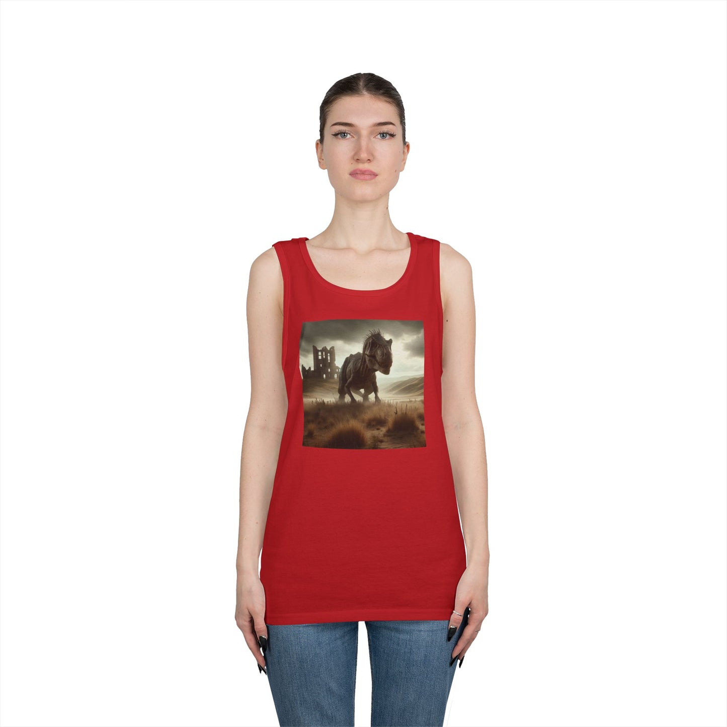 Tank Top | Unisex | Heavy Cotton | Prehistoric Fantasy | T-Rex Hunt