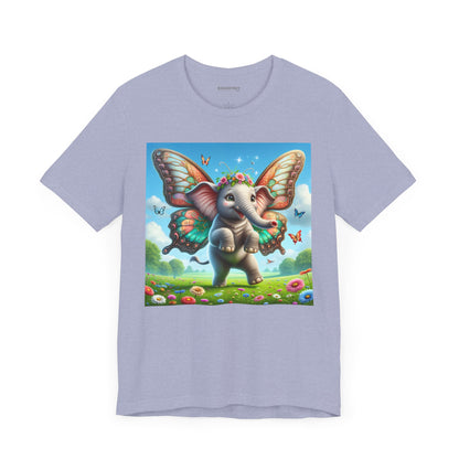 T-Shirt | Unisex | Kaos Jersey | Lengan Pendek | Fantasi Mitologi | Gajah Kupu-kupu