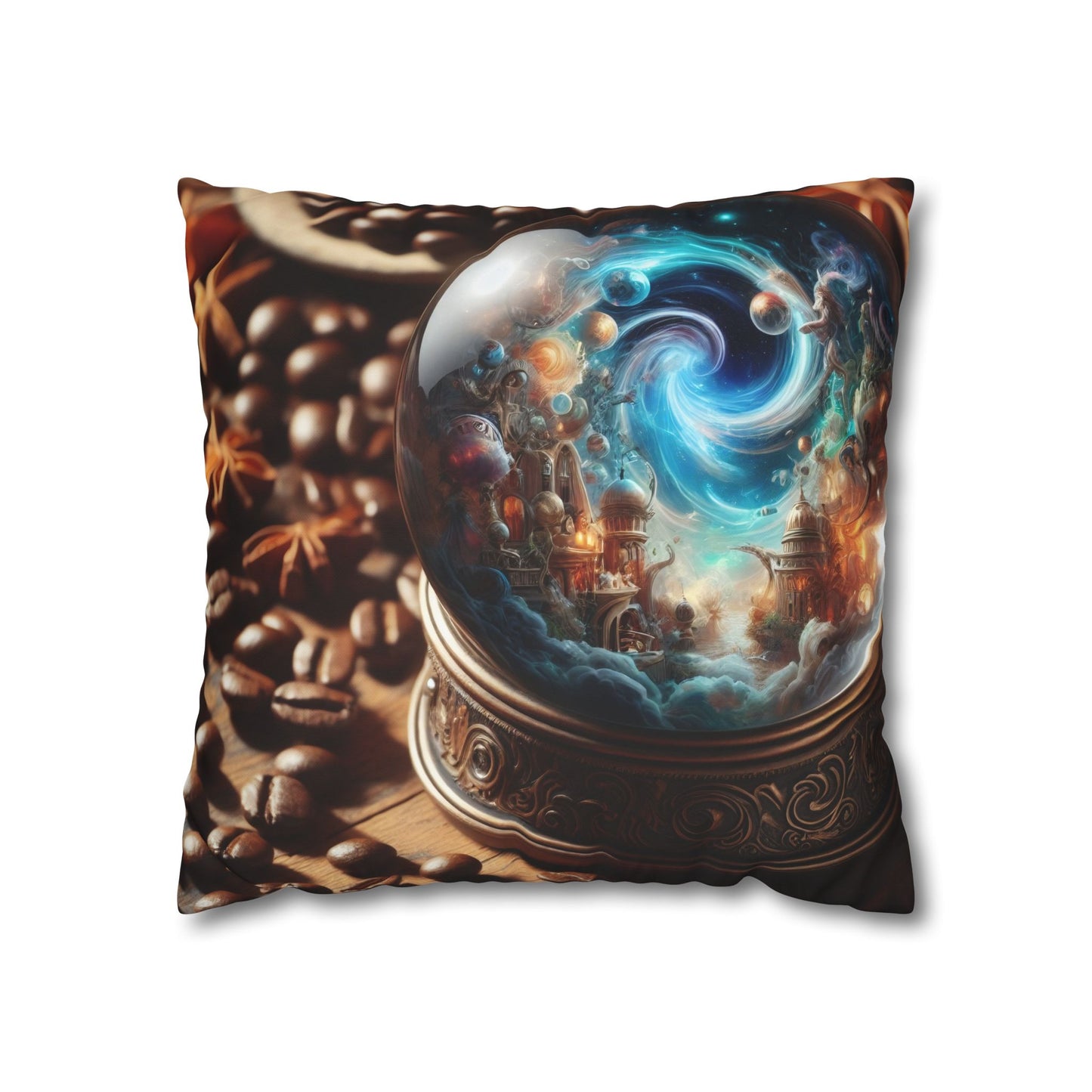 Pillowcase | Square | Polyester canvas | Cosmic Fantasy | Mystical Globe