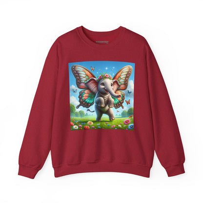 Bluza dresowa | Unisex | Okrągły dekolt | Gruba mieszanka | Baśniowa fauna | Airavata | Słonik