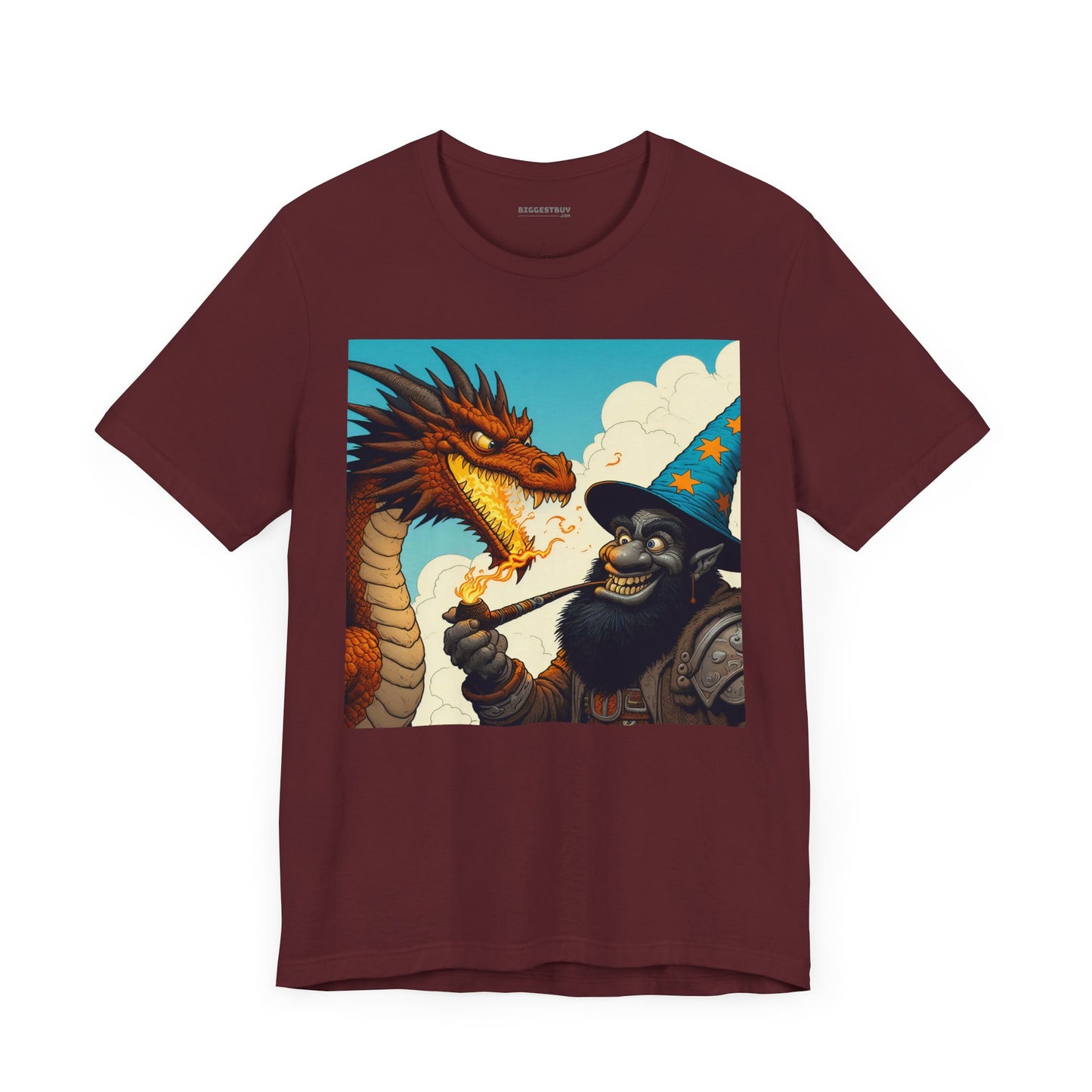 Camiseta | Unisex | Camiseta de punto | Manga corta | Fantasía Épica | Duelo Mágico | Dragón