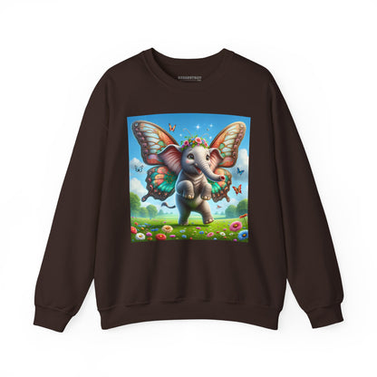 Bluza dresowa | Unisex | Okrągły dekolt | Gruba mieszanka | Baśniowa fauna | Airavata | Słonik