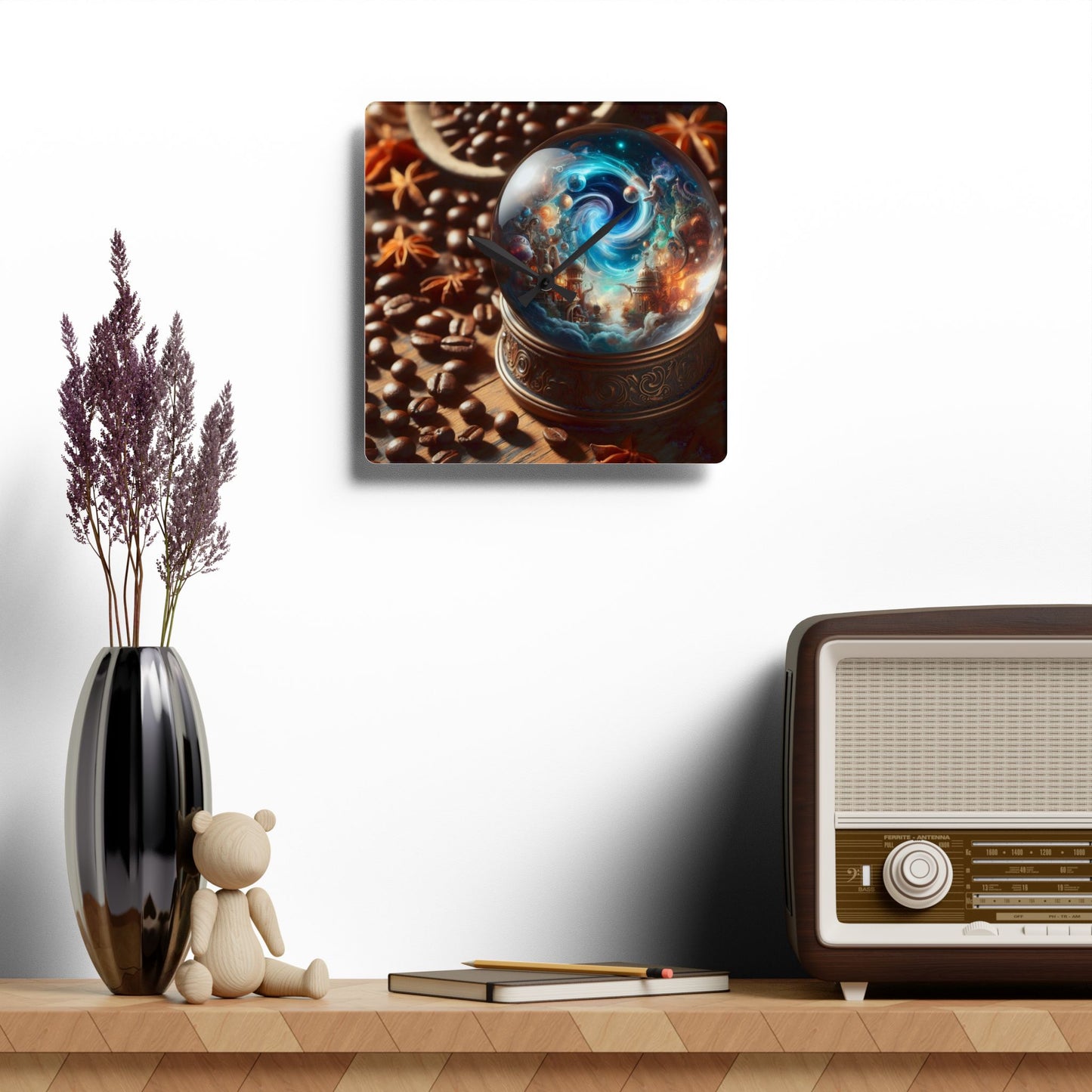 Horloge murale | Acrylique | Ronde ou carrée | Cosmologie Nordique | Cosmarium | Globe