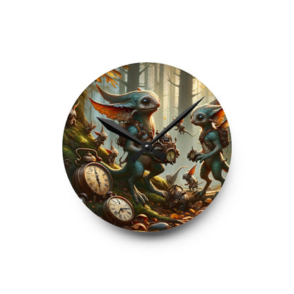 Wandklok | Acryl | Rond of vierkant | Steampunk Feeën | Boswachters