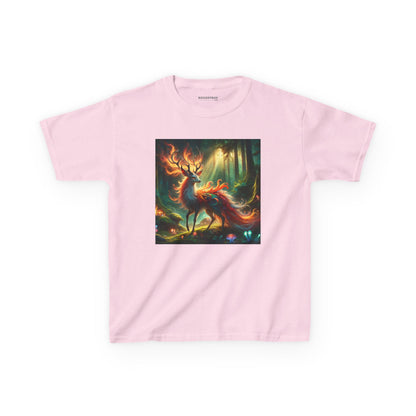 T-Shirt | Koszulka dziecięca | Ciężka bawełna | Mistyczna fantazja | Ognisty jeleń