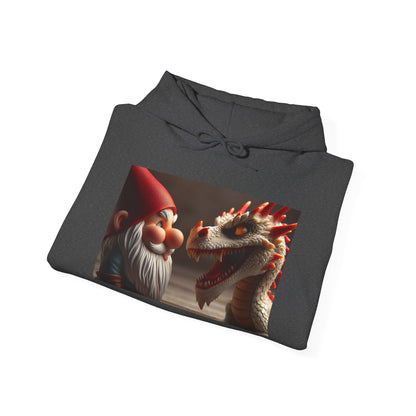 Bluza z kapturem | Unisex | Bluza dresowa z kapturem | Gruba mieszanka | Fantasy folklorystyczne | Gnom i Smok