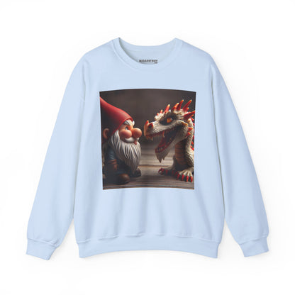 Bluza dresowa | Unisex | Okrągły dekolt | Gruba mieszanka | Fantasy folklorystyczne | Gnom i Smok