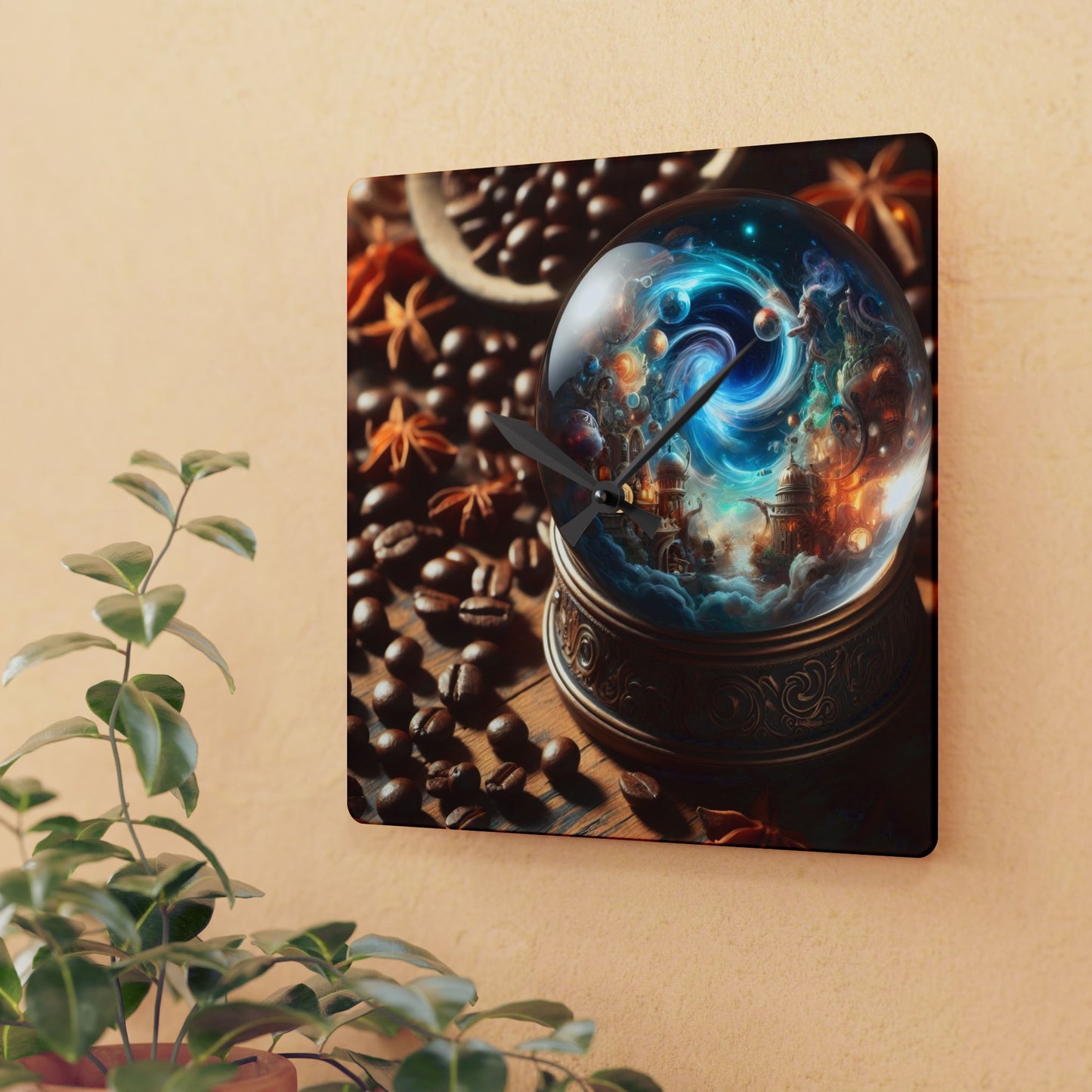 Horloge murale | Acrylique | Ronde ou carrée | Cosmologie Nordique | Cosmarium | Globe