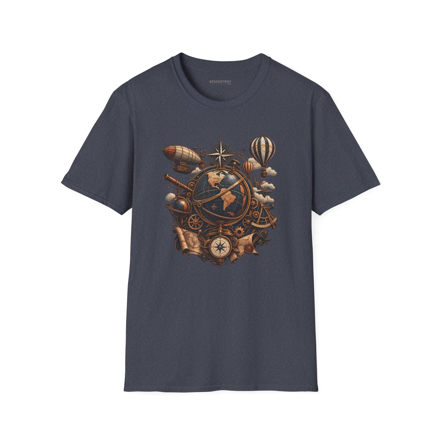 Steampunk Globe - Softstyle T-Shirt