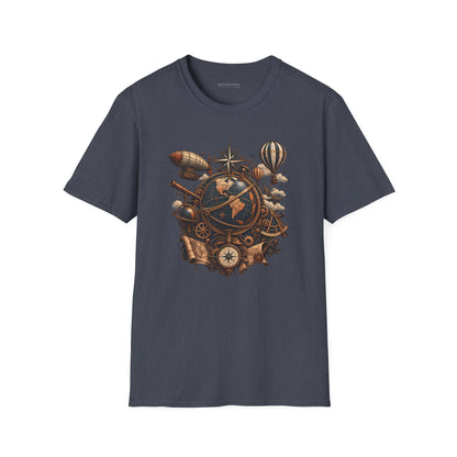 Steampunk Globe - Softstyle T-Shirt