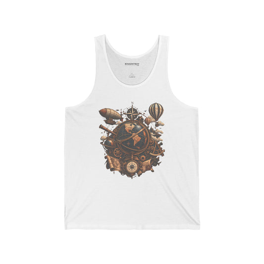 Steampunk Globe - Jersey Tank Top