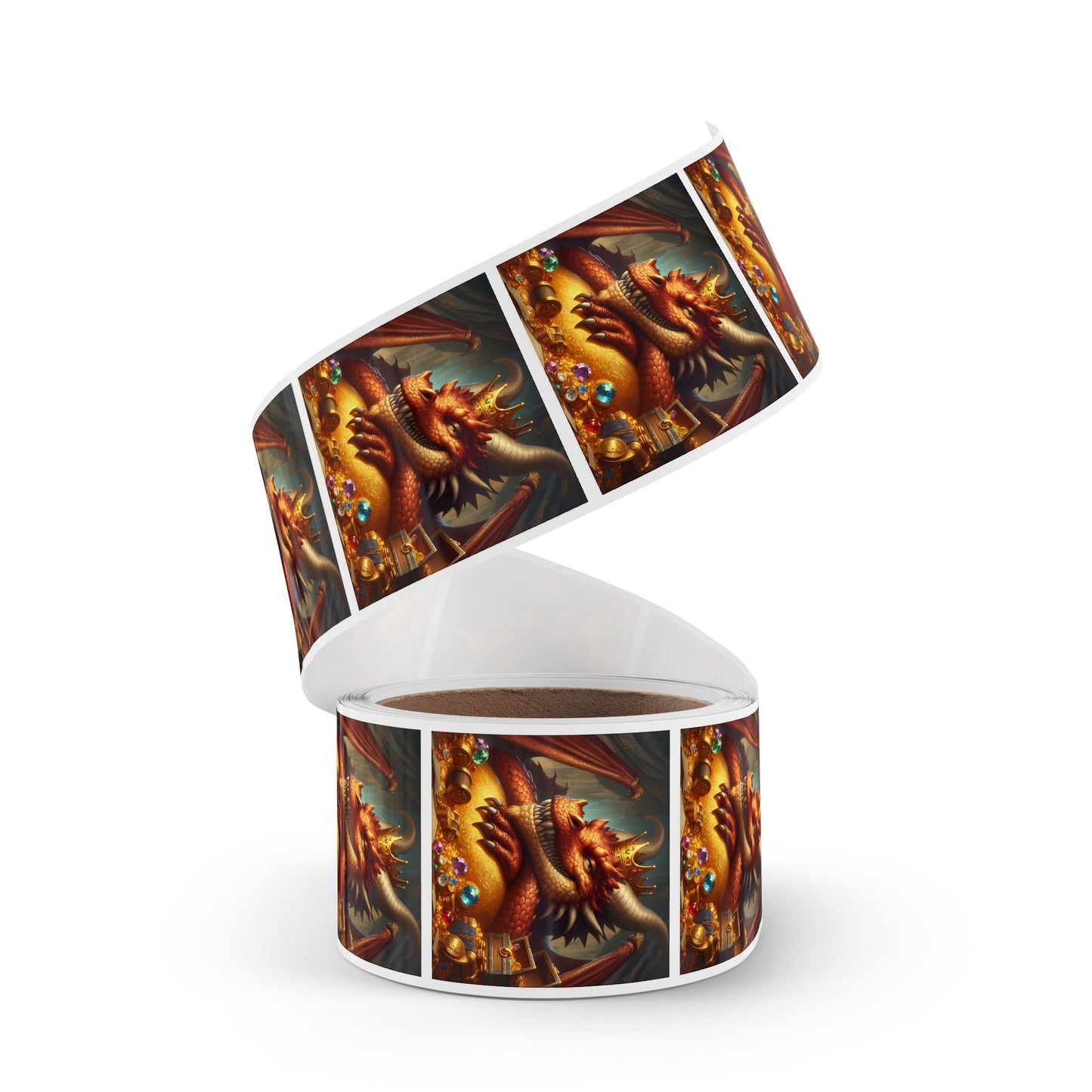 Rotolo di etichette adesive | Quadrato | Mitologia Norrena | Fafnir | Drago