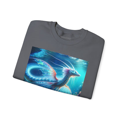 Bluza dresowa | Unisex | Okrągły dekolt | Gruba mieszanka | Mitologia morska | Ryujin | Smok wodny