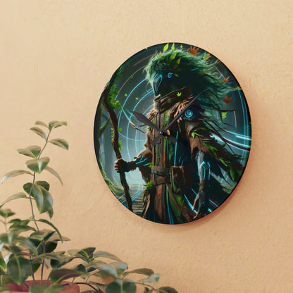 Wandklok | Acryl | Rond of vierkant | Eco-mystiek | Boswachter Sjamaan