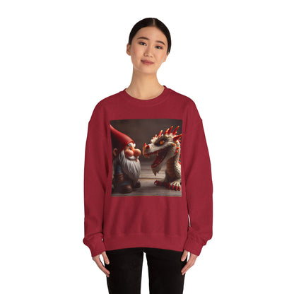 Bluza dresowa | Unisex | Okrągły dekolt | Gruba mieszanka | Fantasy folklorystyczne | Gnom i Smok