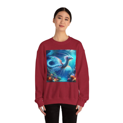 Bluza dresowa | Unisex | Okrągły dekolt | Gruba mieszanka | Mitologia morska | Ryujin | Smok wodny