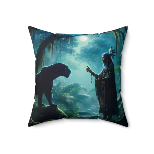 Bantal | Poliester | Persegi | Folklor Hutan | Penjaga Binatang | Mistis
