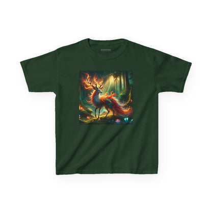 T-Shirt | Koszulka dziecięca | Ciężka bawełna | Mistyczna fantazja | Ognisty jeleń