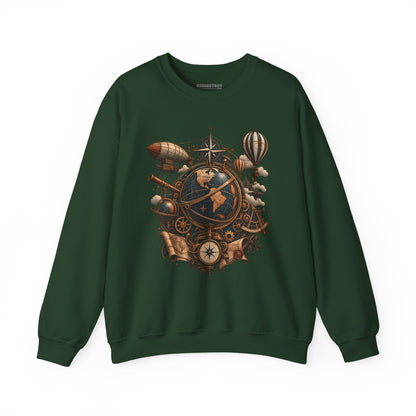 Steampunk Globe - Crewneck Sweatshirt