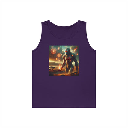 Tank Top | Unisex | Katun Tebal | Mitos Titan Api | Dewa Primordial